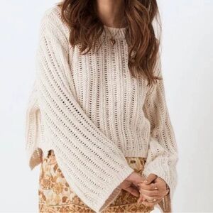 Spell Cream Crew Neck Sweater with Chunky Knit